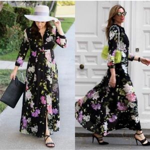 ZARA MAXI DRESS WITH FLORAL PRINT bloggers favourite size small flower